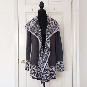 NWOT TheLimited Wool Blended Openfront Knit Pattern&Double Knit Cardigan Sweater